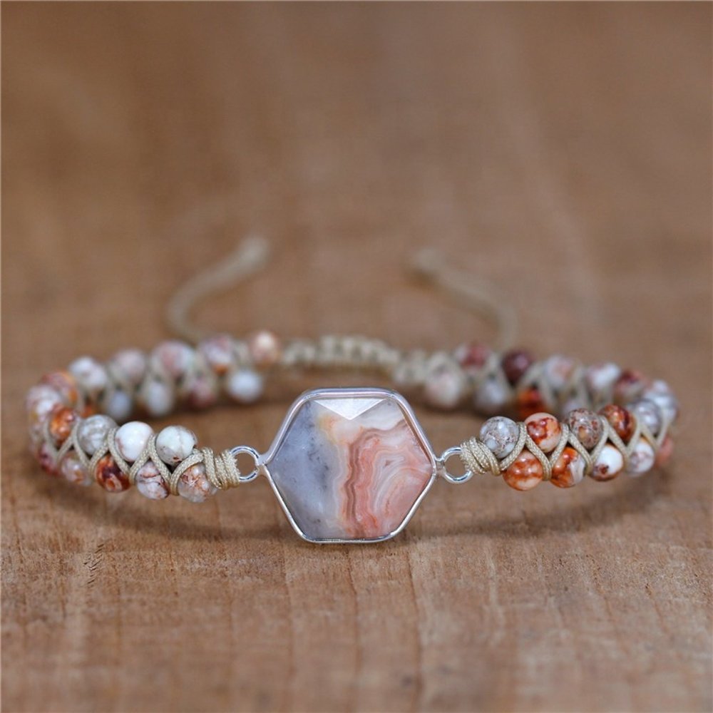 Handmade Bracelets| Healing Natural Stone Bracelets| Agate, imperial jasper
